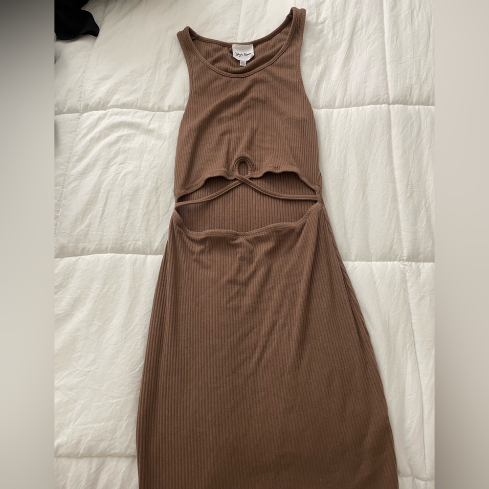 Brown Cut Out Dress